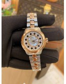 FENDI ISHINE SWISS WATCH HALF 18K 750 ROSE GOLD MOTHER OF PEARL THREE COLOR DIAL 33MM QUARTZ WATCH