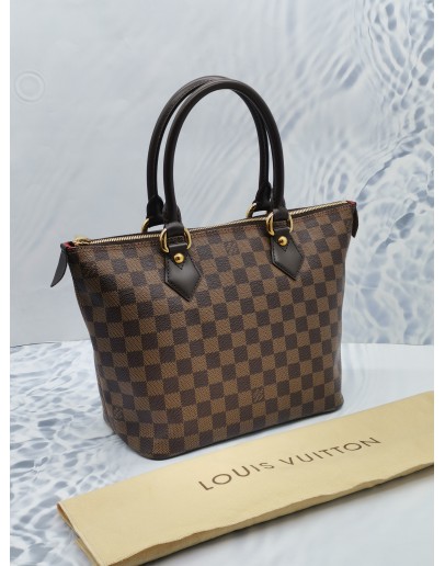 (LIKE NEW) LOUIS VUITTON SALEYA PM IN BROWN DAMIER EBENE CANVAS HANDLE BAG 