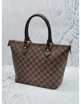 (LIKE NEW) LOUIS VUITTON SALEYA PM IN BROWN DAMIER EBENE CANVAS HANDLE BAG 