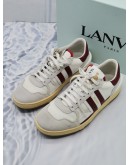(LIKE NEW) LANVIN CLAY PANELLED LEATHER SNEAKERS IN WHITE / RED LEATHER & FABRIC SIZE 40 -FULL SET-