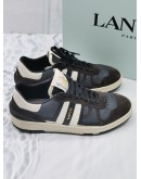 (LIKE NEW) LANVIN CLAY COURT LOW-TOP SNEAKERS IN LEATHER & FABRIC SIZE 40
