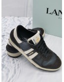 (LIKE NEW) LANVIN CLAY COURT LOW-TOP SNEAKERS IN LEATHER & FABRIC SIZE 40