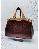 LOUIS VUITTON AMARANTE MONOGRAM VERNIS LEATHER BREA MM HANDLE BAG WITH REMOVABLE LEATHER STRAP 