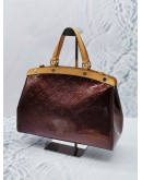 LOUIS VUITTON AMARANTE MONOGRAM VERNIS LEATHER BREA MM HANDLE BAG WITH REMOVABLE LEATHER STRAP 