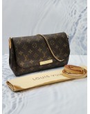 (LIKE NEW) LOUIS VUITTON FAVOURITE FLAP MONOGRAM CANVAS FLAP BAG WITH 2 REMOVABLE CHAIN & LEATHER STRAP