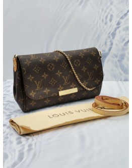 (LIKE NEW) LOUIS VUITTON FAVOURITE FLAP MONOGRAM CANVAS FLAP BAG WITH 2 REMOVABLE CHAIN & LEATHER STRAP