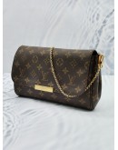 (LIKE NEW) LOUIS VUITTON FAVOURITE FLAP MONOGRAM CANVAS FLAP BAG WITH 2 REMOVABLE CHAIN & LEATHER STRAP