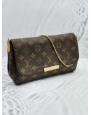 (LIKE NEW) LOUIS VUITTON FAVOURITE FLAP MONOGRAM CANVAS FLAP BAG WITH 2 REMOVABLE CHAIN & LEATHER STRAP