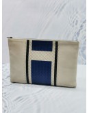 BOTTEGA VENETA INTRECCIATO LEATHER WHITE / BLUE CLUTCH