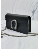 (LIKE NEW) GUCCI SUPER MINI DIONYSUS BLACK CALFSKIN LEATHER CROSSBODY CHAIN BAG