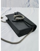 (LIKE NEW) GUCCI SUPER MINI DIONYSUS BLACK CALFSKIN LEATHER CROSSBODY CHAIN BAG