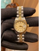 ROLEX LADY DATEJUST REF 69173 HALF 18K 750 YELLOW GOLD CHEESE DIAMOND DIAL 26MM AUTOMATIC YEAR 2000 WATCH