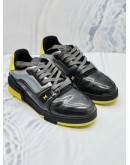 (LIKE NEW) LOUIS VUITTON LIMITED MIX MATERIALS TRAINER BLACK YELLOW SIZE 7 