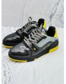 (LIKE NEW) LOUIS VUITTON LIMITED MIX MATERIALS TRAINER BLACK YELLOW SIZE 7 