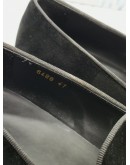 VERSACE MEN'S LOAFER BLACK SUEDE LEATHER WITH CROWN LOGO SIZE 41