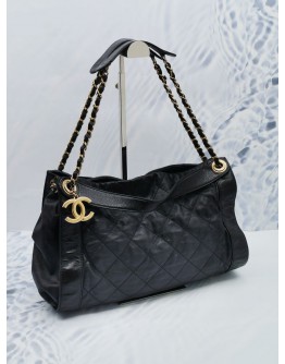 CHANEL MEDIUM IN THE MIX TOTE SHOULDER BAG IN BLACK QUILTED CALFSKIN LEATHER