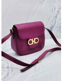 SALVATORE FERRAGAMO GRANCHINI CROSSBODY / SHOULDER FLAP BAG IN PURPLE LEATHER