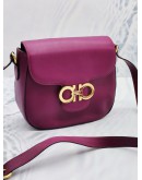 SALVATORE FERRAGAMO GRANCHINI CROSSBODY / SHOULDER FLAP BAG IN PURPLE LEATHER