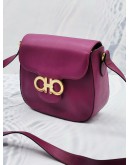 SALVATORE FERRAGAMO GRANCHINI CROSSBODY / SHOULDER FLAP BAG IN PURPLE LEATHER