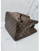 LOUIS VUITTON NEONOE BROWN MONOGRAM CANVAS WITH BLACK LEATHER TRIM AND LONG STRAP