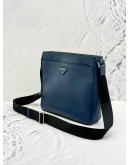 PRADA 2VH086 MESSENGER CROSSBODY BAG IN DARK BLUE SAFFIANO LEATHER