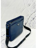 PRADA 2VH086 MESSENGER CROSSBODY BAG IN DARK BLUE SAFFIANO LEATHER