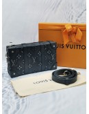 (LIKE NEW) 2023 MICROCHIP LOUIS VUITTON LIMITED EDITION SOFT TRUNK WALLET MONOGRAM FADED CALFSKIN LEATHER CROSSBODY BAG -FULL SET-