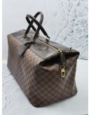 (LIKE NEW) LOUIS VUITTON GREENWICH GM HANDLE TRAVEL BAG IN BROWN DAMIER EBENE CANVAS WITH LEATHER TRIM