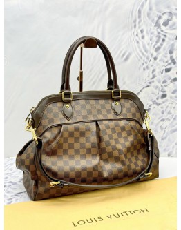 LOUIS VUITTON TREVI GM IN BROWN DAMIER EBENE CANVAS & CALFSKIN LEATHER