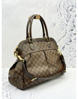 LOUIS VUITTON TREVI GM IN BROWN DAMIER EBENE CANVAS & CALFSKIN LEATHER