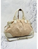 LOUIS VUITTON MARINA GM IN PINK MONOGRAM MINI LIN CANVAS & OFF WHITE LEATHER