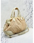 LOUIS VUITTON MARINA GM IN PINK MONOGRAM MINI LIN CANVAS & OFF WHITE LEATHER