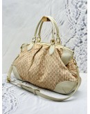 LOUIS VUITTON MARINA GM IN PINK MONOGRAM MINI LIN CANVAS & OFF WHITE LEATHER