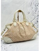 LOUIS VUITTON MARINA GM IN PINK MONOGRAM MINI LIN CANVAS & OFF WHITE LEATHER