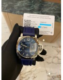 (LIKE NEW) 2022 PANERAI LUMINOR MARINA REF PAM01313 BLUE DIAL 44MM AUTOMATIC WATCH -FULL SET-