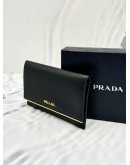 PRADA 1MC004 CARD CASE WALLET IN BLACK SAFFIANO LEATHER