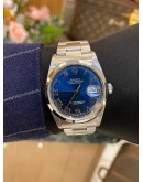 ROLEX OYSTER PERPETUAL DATEJUST 36 REF 16200 BLUE DEEP SEA ROME DIAL 36MM AUTOMATIC YEAR 2005 WATCH 