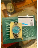 ROLEX OYSTER PERPETUAL DATE 34 REF 1500 CUSTOM TIFFANY BLUE DIAL 34MM AUTOMATIC WATCH