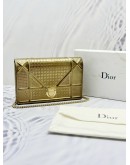 CHRISTIAN DIOR DIORAMA WALLET ON CHAIN IN CHAMPAGNE MICRO CANNAGE METALLIC CALFSKIN LEATHER -FULL SET-