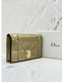 CHRISTIAN DIOR DIORAMA WALLET ON CHAIN IN CHAMPAGNE MICRO CANNAGE METALLIC CALFSKIN LEATHER -FULL SET-