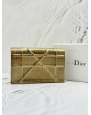 CHRISTIAN DIOR DIORAMA WALLET ON CHAIN IN CHAMPAGNE MICRO CANNAGE METALLIC CALFSKIN LEATHER -FULL SET-