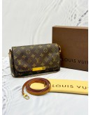 LOUIS VUITTON FAVOURITE MM IN BROWN MONOGRAM CANVAS -FULL SET-