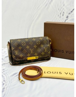 LOUIS VUITTON FAVOURITE PM IN BROWN MONOGRAM CANVAS -FULL SET-