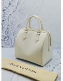 LOUIS VUITTON WHITE DAMIER FACETTE SPEEDY SUBE MM HANDLE BAG