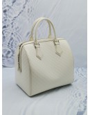 LOUIS VUITTON WHITE DAMIER FACETTE SPEEDY SUBE MM HANDLE BAG