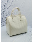 LOUIS VUITTON WHITE DAMIER FACETTE SPEEDY SUBE MM HANDLE BAG