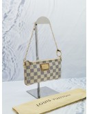 LOUIS VUITTON POCHETTE MILLA WHITE DAMIER AZUR CANVAS SMALL CHAIN BAG 