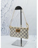 LOUIS VUITTON POCHETTE MILLA WHITE DAMIER AZUR CANVAS SMALL CHAIN BAG 