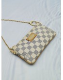 LOUIS VUITTON POCHETTE MILLA WHITE DAMIER AZUR CANVAS SMALL CHAIN BAG 