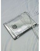 ALEXANDER MCQUEEN THE CURVE MICRO SILVER METALLIC SLIM BAG